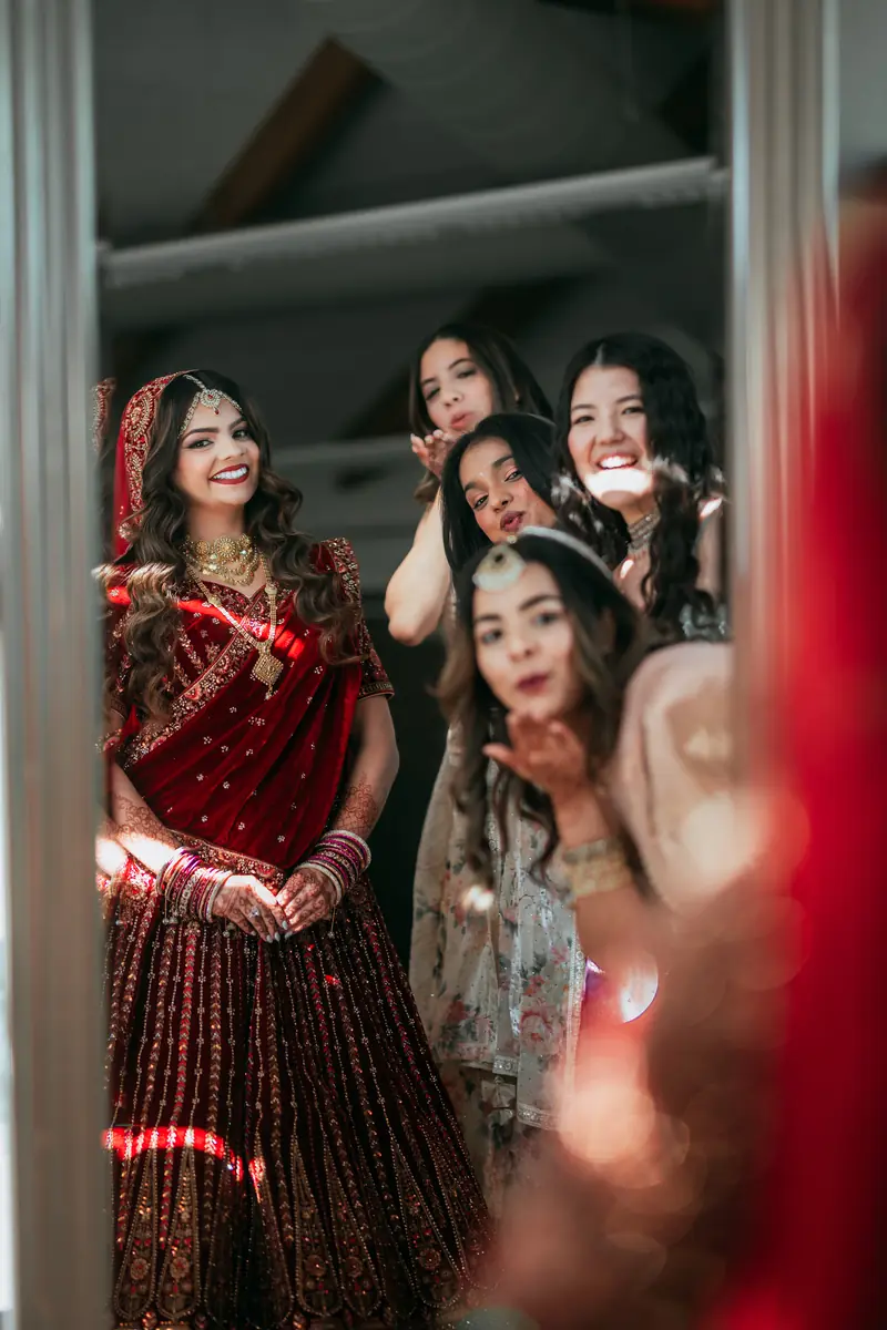 The bride and her friends on mehandi night