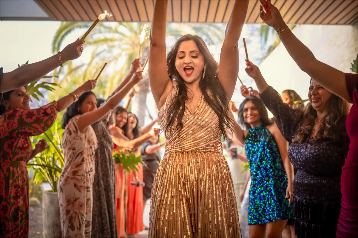 Sparklers and song at the sangeet