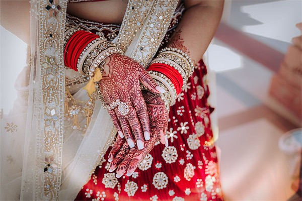 Bangles and henna, hand raised