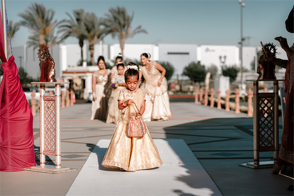 The flower girl on the aisle