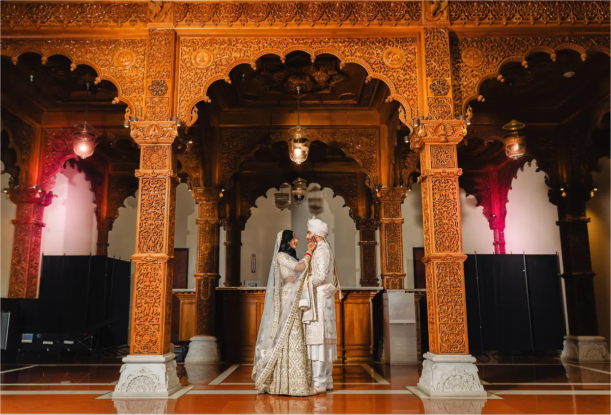 Into the carved mandir