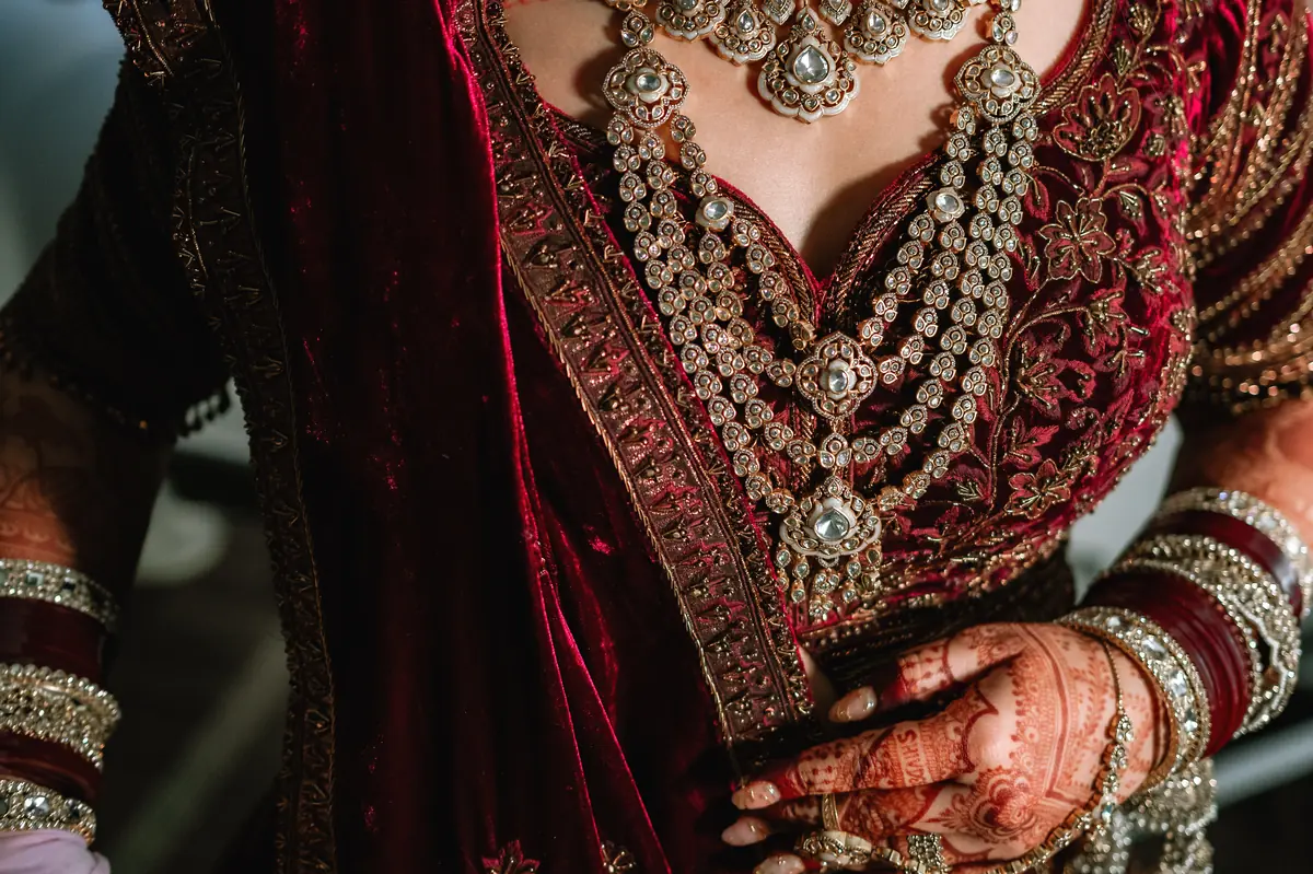 Velvet and gold, close