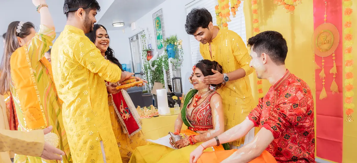Haldi blessings from every side